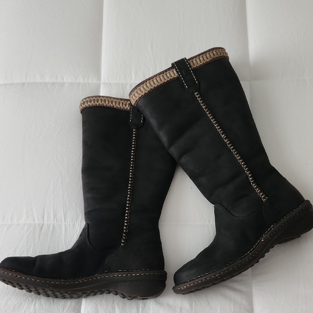 UGG Black and Tan Winter Boots